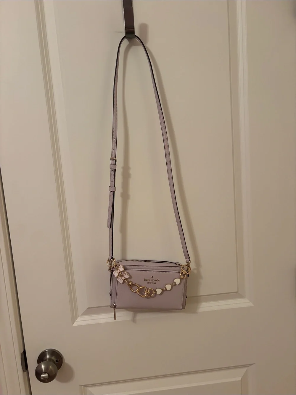 kate spade Lavender Crossbody with Gold Charm Chain